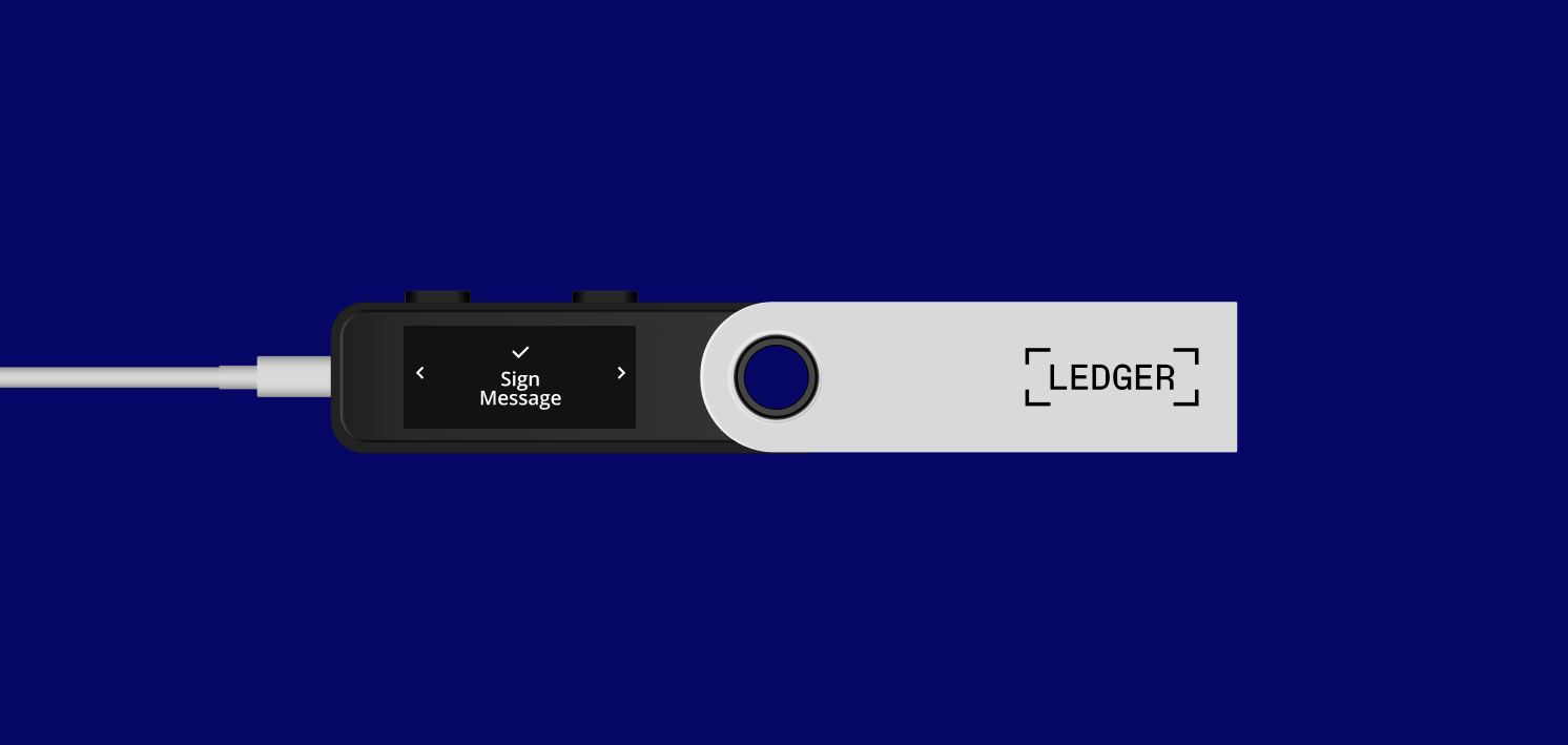 Confirmation message on Ledger device.